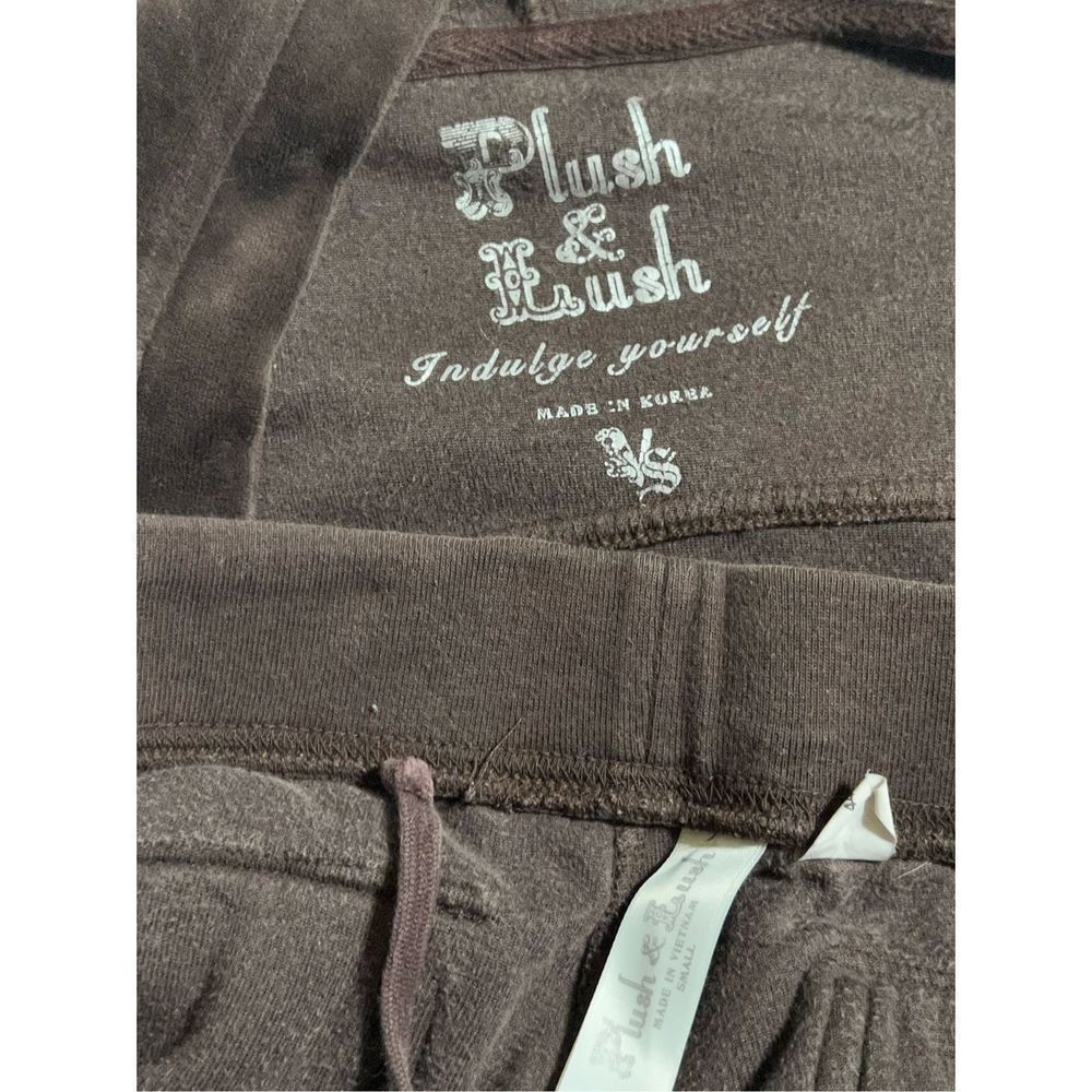 Plush & Lush Brown Velvet Hooded Casual Pant Set, Jog Set Size Small - Picture 4 of 4